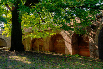 Burcht van Leiden Fortress Courtyard Leiden Netherlands.The open, inner courtyard of the Burcht van Leiden Fortress in Leiden Netherlands.
