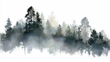Misty Forest Silhouette