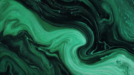 Abstract green marble texture with swirling patterns and organic flow.