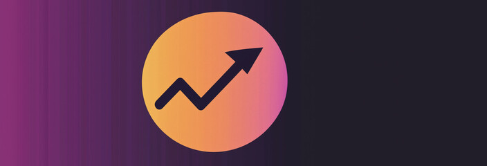 Consulting Firm Logo with Growth Graph and Arrow in Coral and Purple