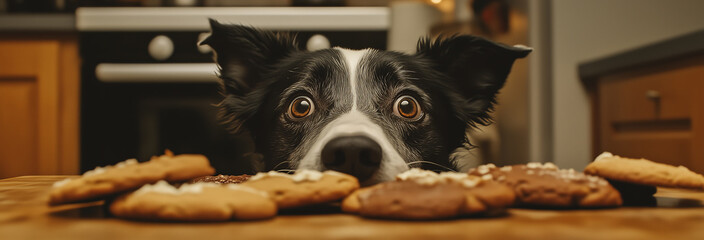 Stray Dog Sneaking into Kitchen to Discover Christmas Cookies