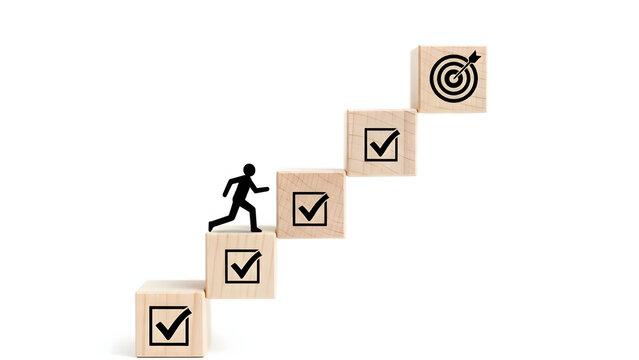 Necessary steps for goal achievement and business success. Project tracking and task completion. Managing project timeline.
