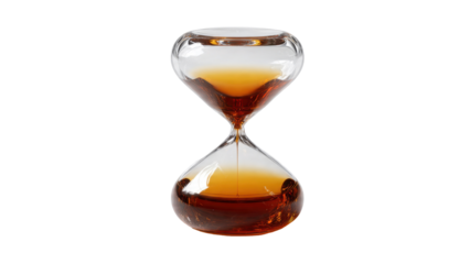 Hourglass with flowing liquid
