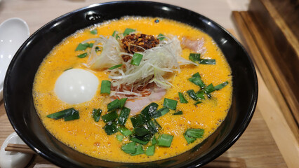 Steaming Hot Bowl of Traditional Japanese Ramen