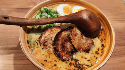 Steaming Hot Bowl of Traditional Japanese Ramen