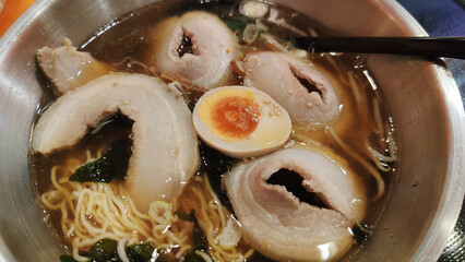 Steaming Hot Bowl of Traditional Japanese Ramen