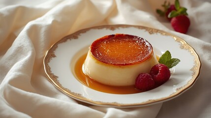 panna cotta with strawberry