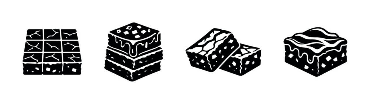 Dessert and bakery vector icons set. sweet treats and pastry symbols