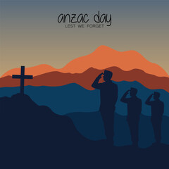 ANZAC Day vector design with poppy flower and remembrance symbols in a clean, respectful style.