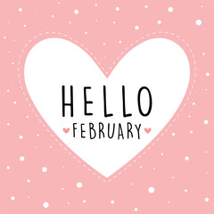 February vector design with seasonal winter and early spring elements in a clean, simple style. Ideal for calendars, planners, social media posts, banners, and February themed designs.