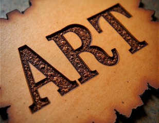 Glowing 3D letters forming the word ART, with creative lighting effects symbolizing art, artistic expression, and imaginative creativity