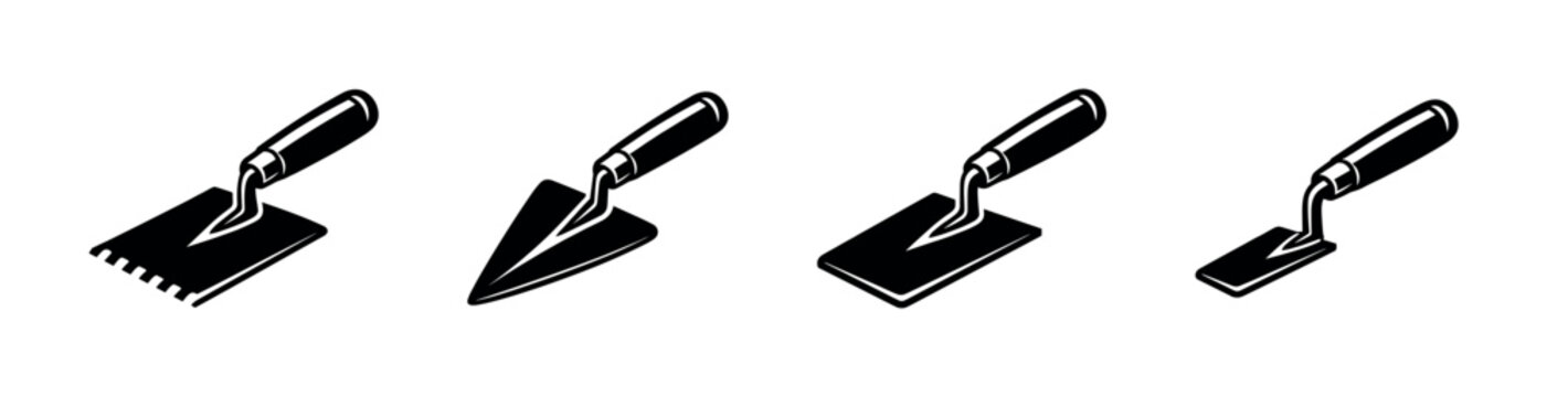 Construction vector icons set. building tools and masonry symbols