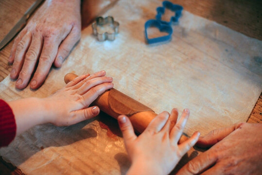 Anonymous hands making a cookie
