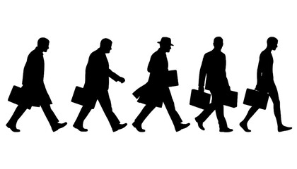 Urban Professional Commuter Silhouette