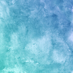 Light blue green sea teal mint turquoise aqua cyan abstract pattern watercolor. Color gradient. Colorful art background. Brush splash daub stain grunge. Empty space design ad.