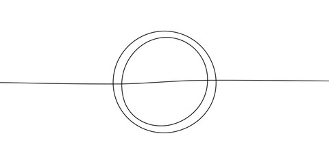 A simple line intersecting a circle in a minimalist geometric composition