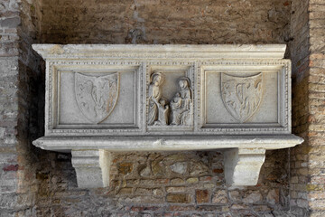 Sepulchre, roman architectural detail in Aquileia archaeological site