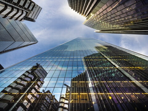 Modern skycrapers in London Uk
