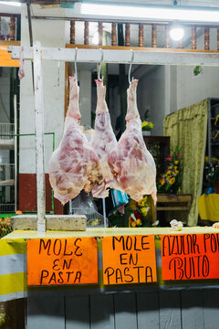 Mexican butcher's market.
