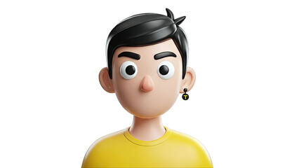 Obraz premium 3D Cartoon Character with Earring