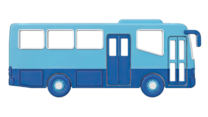 Blue Two-Tone Bus Illustration