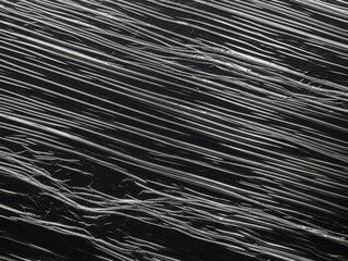 Fototapeta premium Abstract texture of light reflecting off stretched plastic film on a dark background