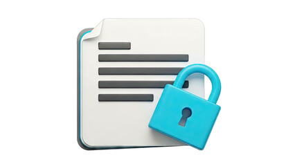 Document security and privacy icon with padlock