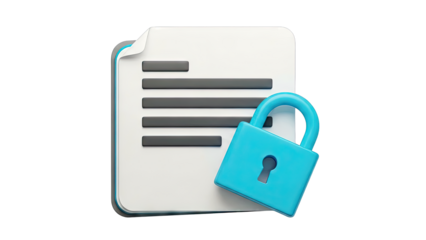 Document security and privacy icon with padlock