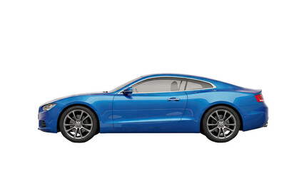 Blue Coupe Car Side View