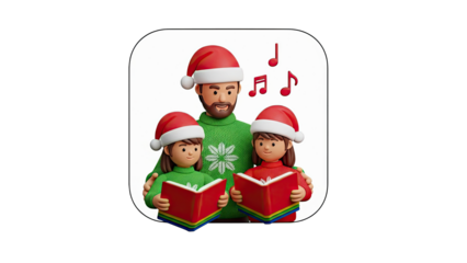 Family singing Christmas carols