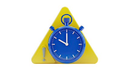 Stopwatch with Warning Sign