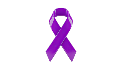 Glossy Purple Awareness Ribbon