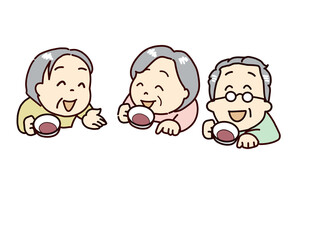 友人とテータイムを楽しむ　俯瞰