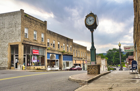 Downtown Mount Hope WV. USA 2024 Home of actor Bob Elkins.