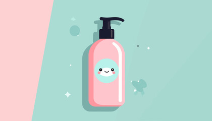 Cute Kawaii Lotion Bottle Illustration