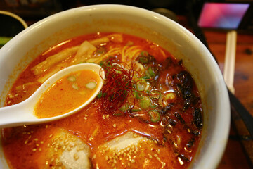Steaming Hot Bowl of Traditional Japanese Ramen