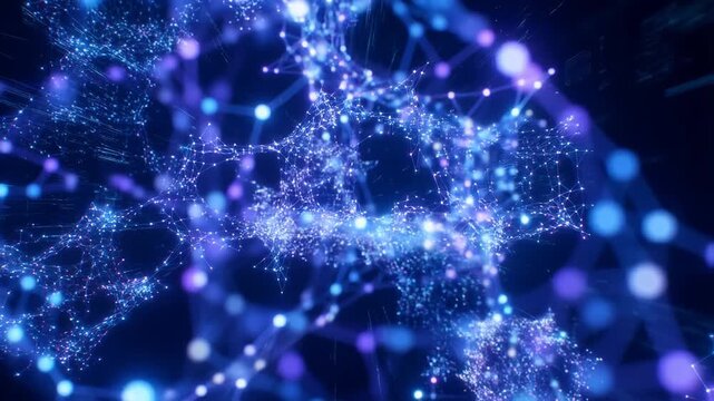 A stunning video visualization of a network of glowing blue connections spreading across the globe in a mesmerizing display of light and technology.