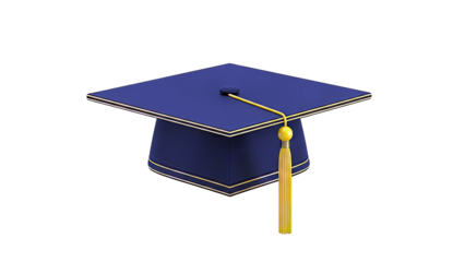 Black Graduation Cap with Gold Tassel and Trim