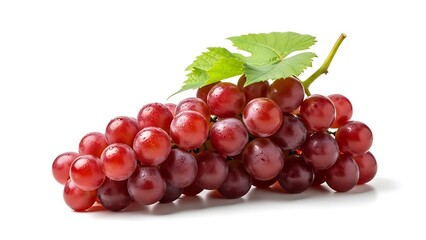 Fototapeta premium Fresh Red Grapes with Leaves