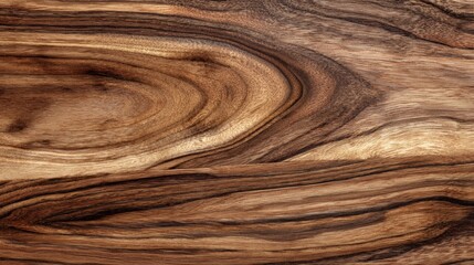 Fototapeta premium Natural wood grain texture with rich brown swirls and patterns.
