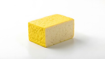 Yellow Sponge on a White Background