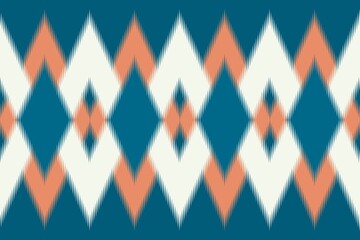 Ethnic seamless, Ikat patterns with simple shapes. Tribal and ethnic fabrics. Simple geometric pattern elements are best used in design, textile printing.