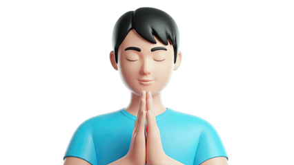 3D Cartoon Boy Praying
