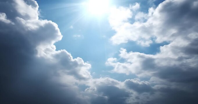 Dramatic storm clouds clearing to bright sunshine