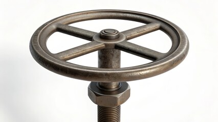 Industrial Metal Valve Handle Wheel Isolated
