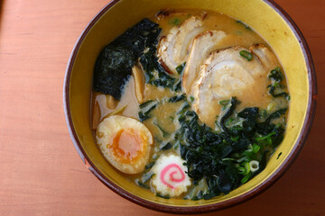 Steaming Hot Bowl of Traditional Japanese Ramen