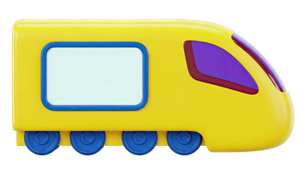 Yellow Toy Train with Blue Accents