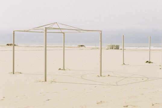 An empty sand beach