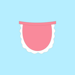 Pink half apron vector illustration for cooking and baking