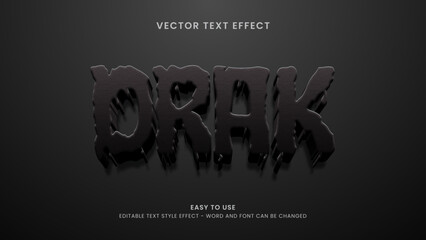 editable text effect dark 3d style premium vector